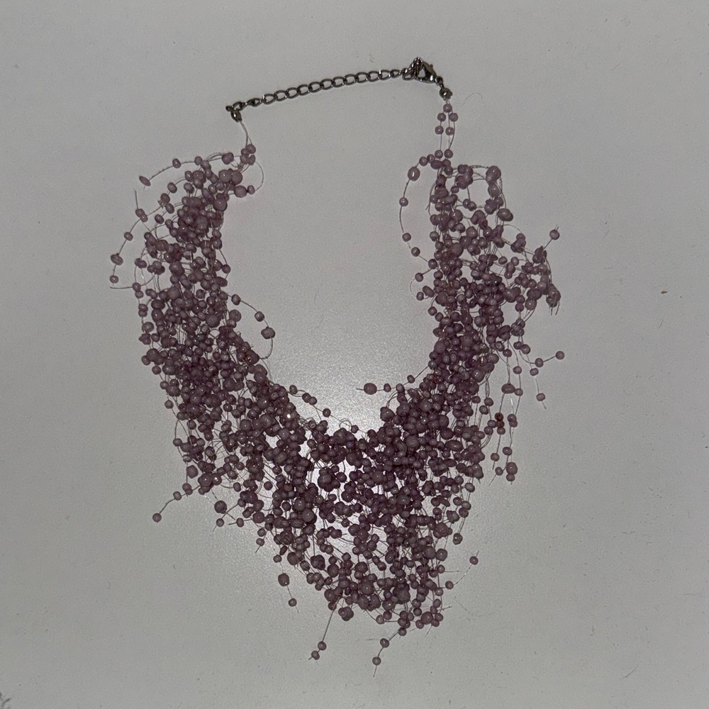 Purple Floating Cascading Necklace